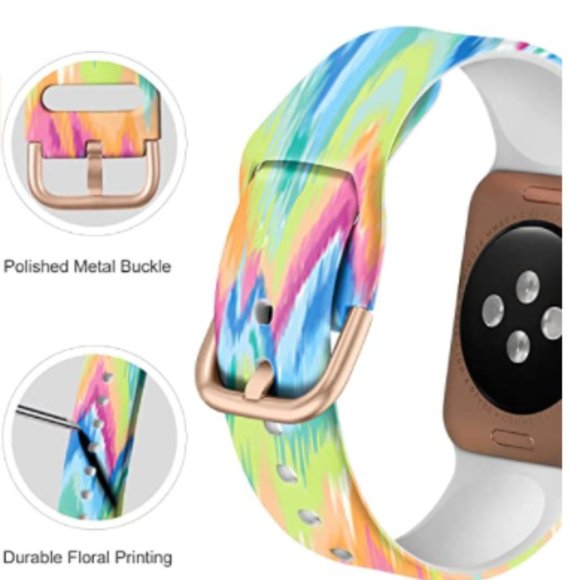 FLAPI Silicone Printed Colorful Band for iWatch 42mm/44mm - Picture 2 of 2